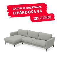 Dīvāns NINA/PARIS (Stūra chaiselongue)(Pelēks)