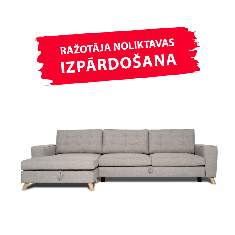 Sofa PORTO SLEEPING (Left corner, extendable) (In gray color)