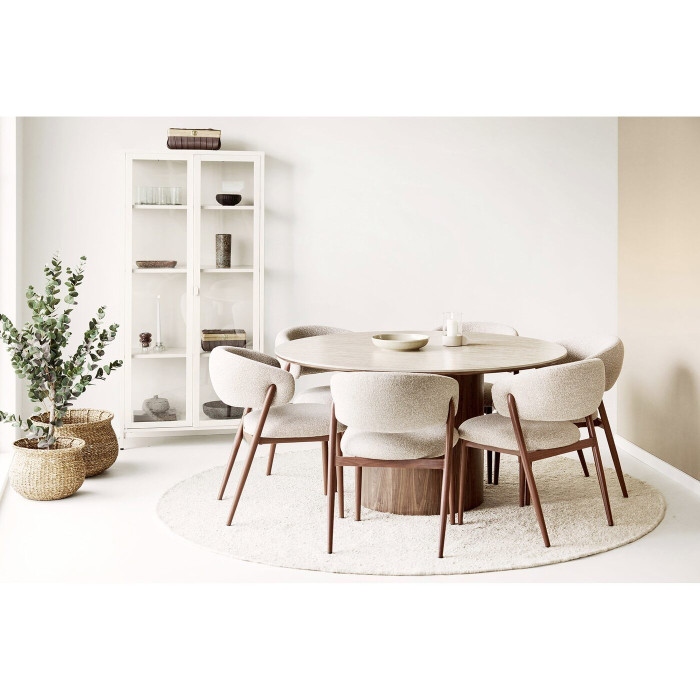 Ēdamgalds DELPHI — krāsa: travertīna imitācija / tumši brūna; 140 × 140 × 76 cm Ēdamgalds DELPHI — krāsa: travertīna imitācija / tumši brūna; 140 × 140 × 76 cm