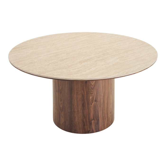 Ēdamgalds DELPHI — krāsa: travertīna imitācija / tumši brūna; 140 × 140 × 76 cm Ēdamgalds DELPHI — krāsa: travertīna imitācija / tumši brūna; 140 × 140 × 76 cm