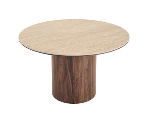 Ēdamgalds DELPHI — krāsa: travertīna imitācija / tumši brūna; 120 × 120 × 76 cm Ēdamgalds DELPHI — krāsa: travertīna imitācija / tumši brūna; 120 × 120 × 76 cm