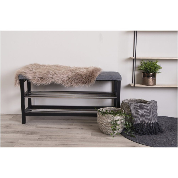 Коврик из искусственной овчины — цвет: светло-коричневый; 85 × 50 × 6,5 см