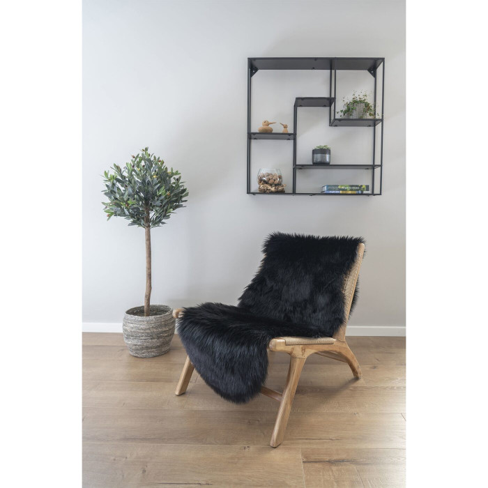 Mākslīgās kažokādas paklājs — krāsa: melna; 180 × 60 × 6,5 cm Mākslīgās kažokādas paklājs — krāsa: melna; 180 × 60 × 6,5 cm