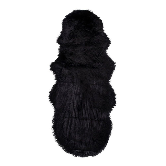 Mākslīgās kažokādas paklājs — krāsa: melna; 180 × 60 × 6,5 cm Mākslīgās kažokādas paklājs — krāsa: melna; 180 × 60 × 6,5 cm
