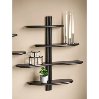 Sienas plaukts ALIANO — krāsa: melna; 17,5 × 80 × 88 cm Sienas plaukts ALIANO — krāsa: melna; 17,5 × 80 × 88 cm