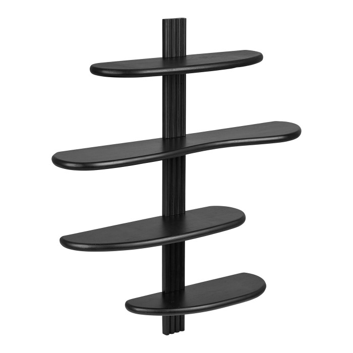 Sienas plaukts ALIANO — krāsa: melna; 17,5 × 80 × 88 cm Sienas plaukts ALIANO — krāsa: melna; 17,5 × 80 × 88 cm