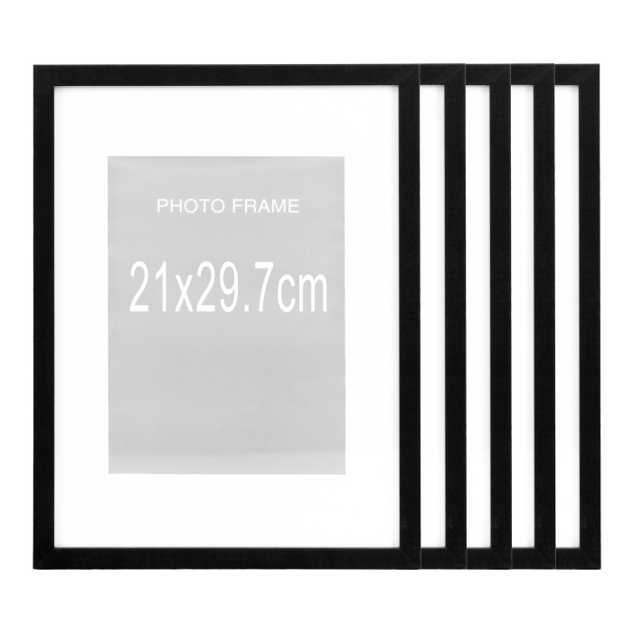Attēla rāmis MARBELLA (5 gab. komplekts) — krāsa: melna; 30 × 21 × 1,8 cm Attēla rāmis MARBELLA (5 gab. komplekts) — krāsa: melna; 30 × 21 × 1,8 cm