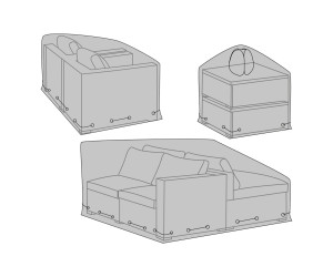Dārza mēbeļu pārvalks 7701070 (3 gab. komplekts) — krāsa: melna Dārza mēbeļu pārvalks 7701070 (3 gab. komplekts) — krāsa: melna