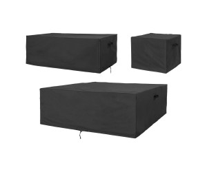Dārza mēbeļu pārvalks 7701070 (3 gab. komplekts) — krāsa: melna
