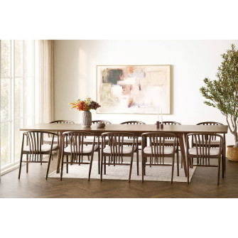Ēdamistabas komplekts DARWIN UN AGUSTIN — krāsa: dūmota / brūna; 10 krēsli Ēdamistabas komplekts DARWIN UN AGUSTIN — krāsa: dūmota / brūna; 10 krēsli