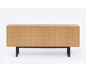 Komoda Camden Herringbone — ąžuolo spalva / juoda